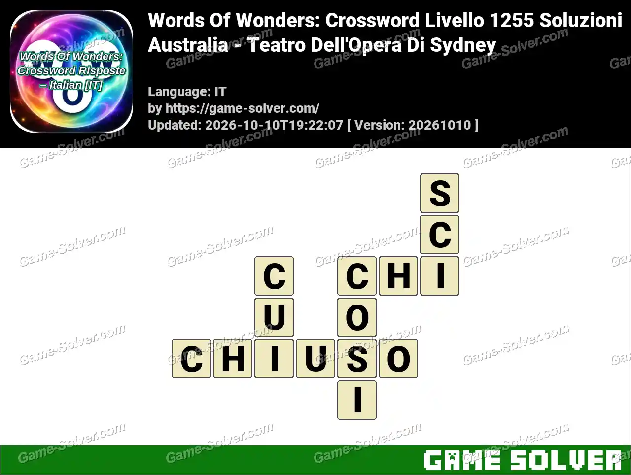 Words Of Wonders: Crossword Livello 1255 Soluzioni – Australia – Teatro Dell’Opera Di Sydney